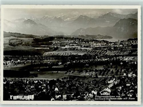 6020 Emmenbrücke Gebrauchsspuren Fliegeraufnahme mit Alpen