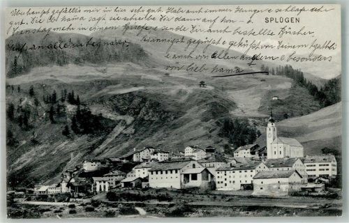 7435 Splügen 1911 Foto AK Kirche
