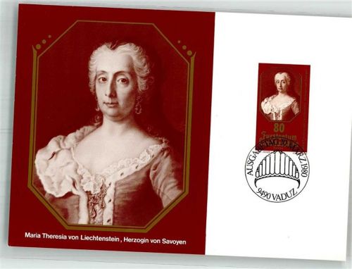 Vaduz Portrait von Maria Theresia von Liechtenstein Sonderstempel Sondermarken Europa CEPT Adel Liechtenstein 1980 Ganzsache
