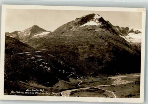 7438 Hinterrhein 1933 Foto AK Bernhardin-Pass Straße