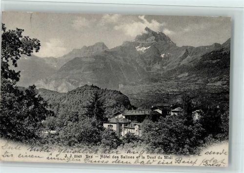 1880 Bex - Hôtel des Salines et la Dent du Midi