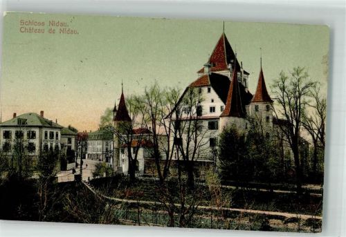 2560 Nidau 1908 Foto AK Schloss