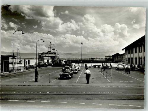 8590 Romanshorn Foto AK Auto- Fähre Hafen