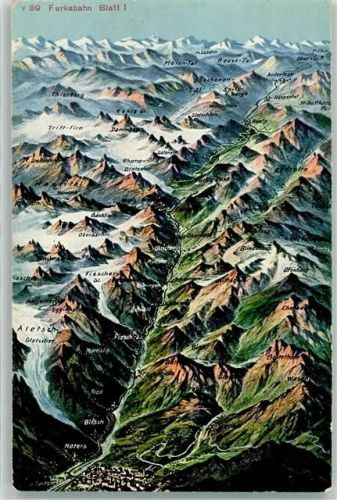 3984 Fiesch - Furkabahn Route Vogelschau