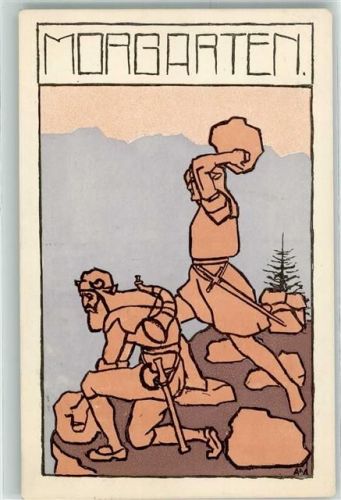 6315 Morgarten 1315 Künstlerkarte sign. L.A. Borel