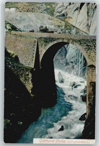 Teufelsbrücke - Postkutsche Gotthard-Furka