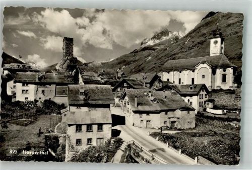 6493 Hospental 1960 Foto AK Kirche