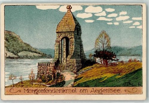 6315 Oberägeri Künstlerkarte Morgartendenkmal