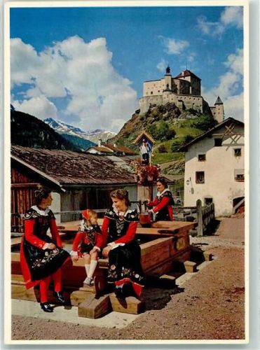 7550 Scuol Schuls - Schloss Tarasp Vulpera Heilbad Tracht