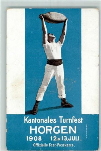 8810 Horgen 1908 Gebrauchsspuren Steinwerfer AK
