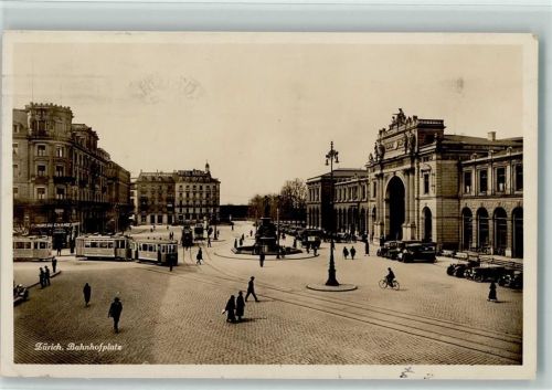 8000 Zürich 1926 - Bahnhofplatz Tram Oldtimer