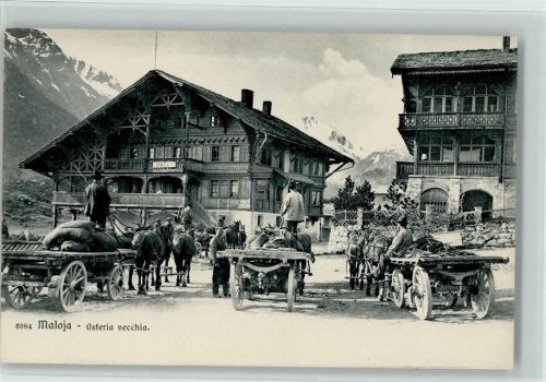7516 Maloja - Pferdefuhrwerke Osteria Veccia