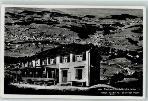 9064 Hundwil - Gasthaus Hundwilerhöhe Blick nach Westen