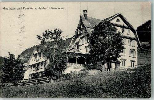 9657 Unterwasser 1916 Foto AK Gasthaus Pension zur Halde