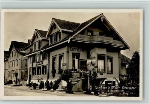 6315 Oberägeri 1929 Foto AK Gasthaus z. Adler
