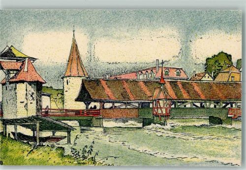 8000 Zürich Gebrauchsspuren Druck Wolfensberger Lithographie Künstlerkarte sign Bollmann?