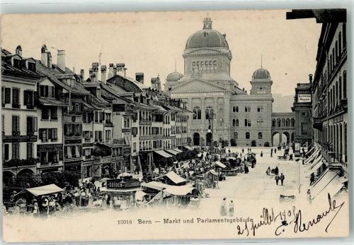 3000 Bern Berne 1905 - Bundeshaus Marktszene