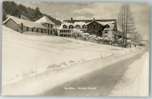 9651 Rietbad 1940 Winter Kurhaus Foto-AK