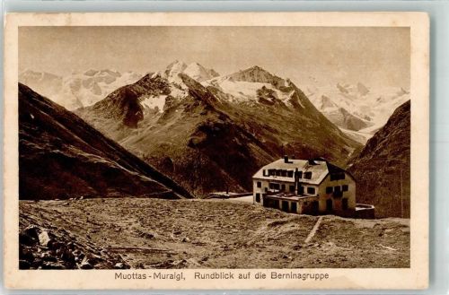 Muottas Muraigl - Berninagruppe Kulm Hüttenstempel Feldpost Militärschule