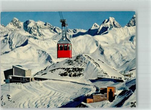 Parsenn Foto AK Seilbahn Gasthaus Weissfluhjoch Winter