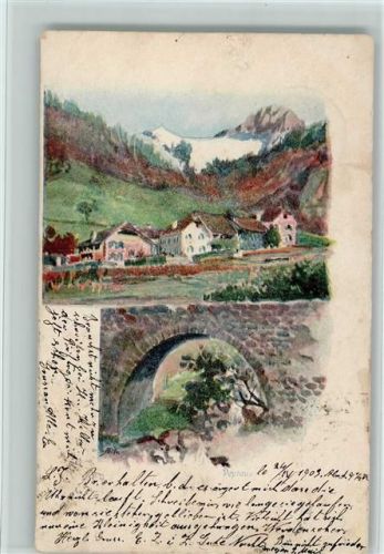 1820 Veytaux 1903 Gebrauchsspuren Künstlerkarte AK