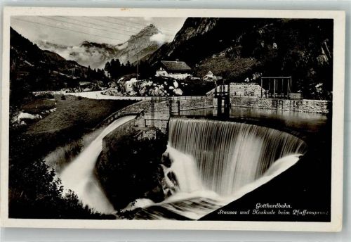 6487 Göschenen 1932 Foto AK Pfaffensprung Stausee Kaskade