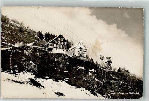 6383 Wiesenberg 1946 Winter Seilbahn Kirche