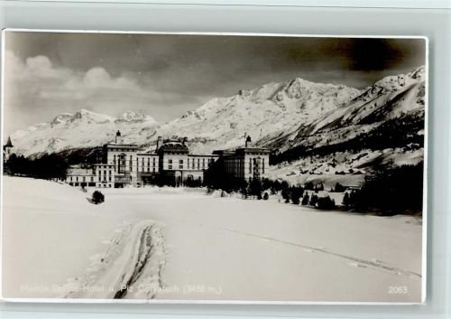 7516 Maloja - Maloja-Palace-Hotel und Piz Corvatsch Winter