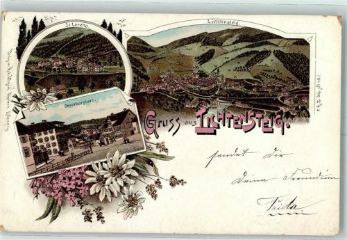 9620 Lichtensteig 1898 Lithographie St. Loretto Obertorplatz