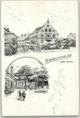 8450 Andelfingen 1902 Lithographie Hotel Löwen