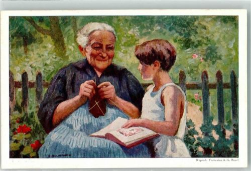 Flugpost Bundesfeier 1928 für das Alter sign. E. Beurmann Bundesfeier Ganzsachen Schweiz Künstlerkarte