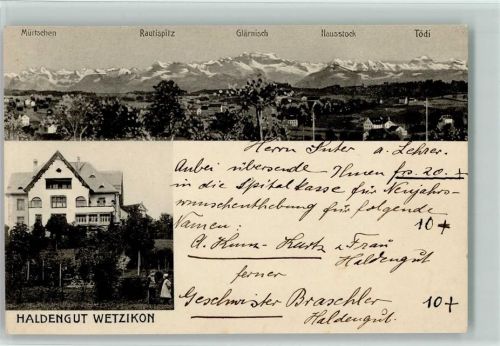 8620 Wetzikon ZH - Haldengut Wetzikon Mürtschen Rautispitz Glärnisch Hausstock Tödi