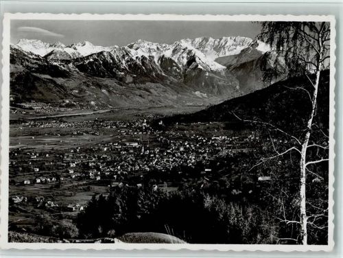 9472 Grabs - Blick vom Zollhaus gamserberg auf Grabs Buchs Vaduz und die Rhätikonkette