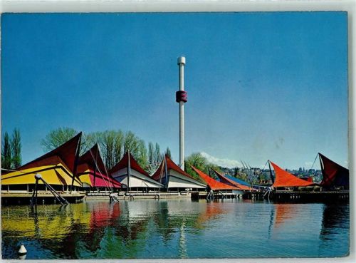 1000 Lausanne Losanna 1964 - Exposition nationale suisse 1. Le port et la tour Spiral