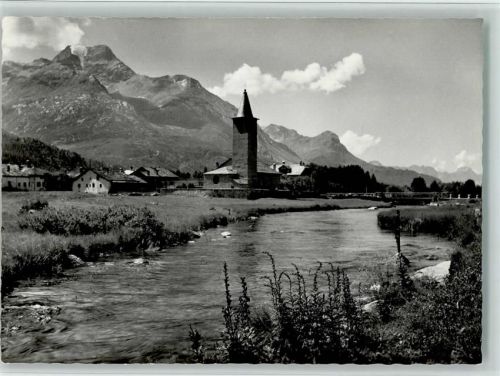 7515 Sils/Segl Baselgia - Oberengadin Partie am Inn mit Piz della Margga