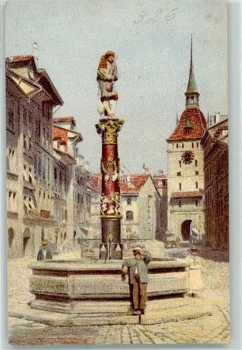 3000 Bern Berne Künstlerkarte Dudelsackpfeifferbrunnen