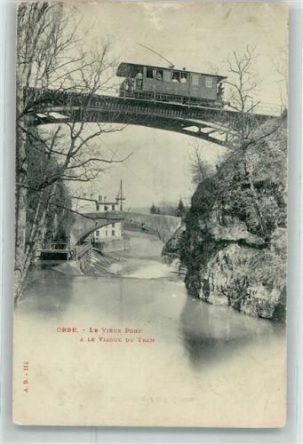 1350 Orbe Gebrauchsspuren Straßenbahn Alte Brücke