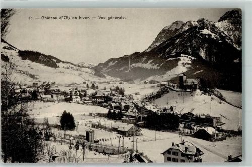 1660 Château-d´Oex - Schnee Winter Turm Berge