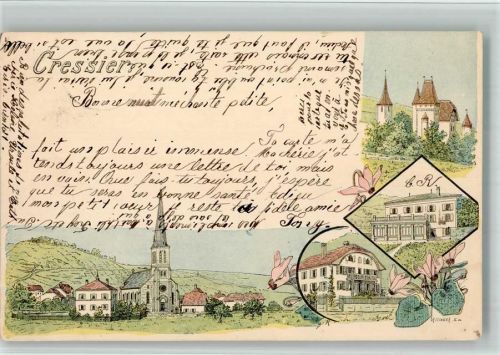 2088 Cressier NE 1898 BOAKC Lithographie