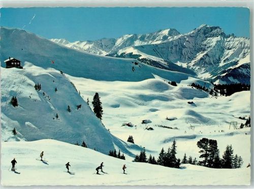 3714 Frutigen 1982 - Elsigenalp Skihütte des SC Frutigen gegen untere Alp mit Albrist und Gsür