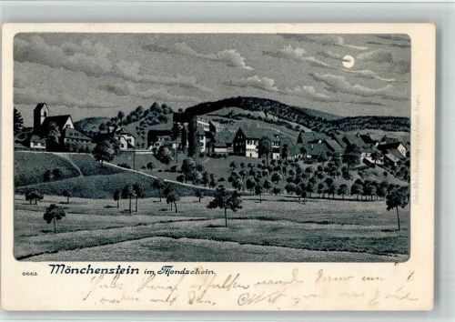 4142 Münchenstein 1910 BOAKC Lithographie/Mondschein Mönchenstein