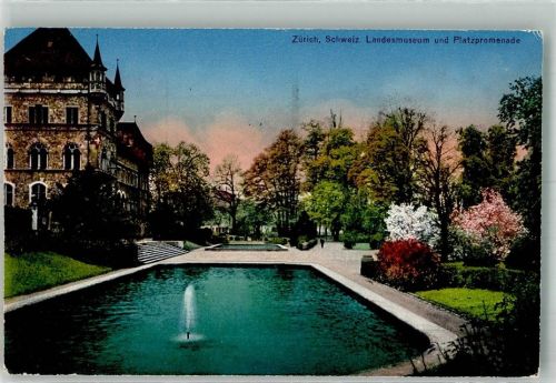 8000 Zürich 1921 Foto AK Platzpromenade Landesmuseum