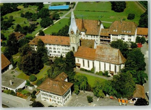 3053 Münchenbuchsee - Kirche Pfarrhaus unteres Schulhaus Fliegeraufnahme