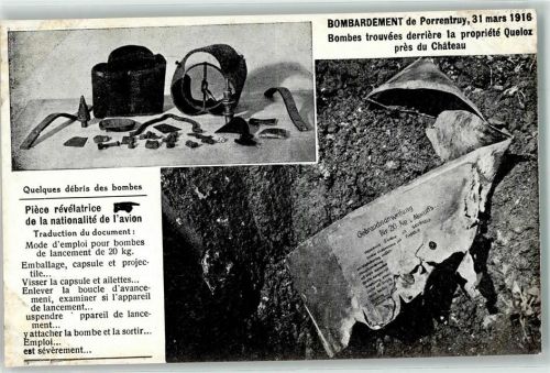 2900 Porrentruy Pruntrut 1916 - Bomben hinter dem Queloz Eigentum in der Nähe des Chateau Bomben gefunden hinter dem Queloz Eigentum in der Nähe des Chateau gefunden