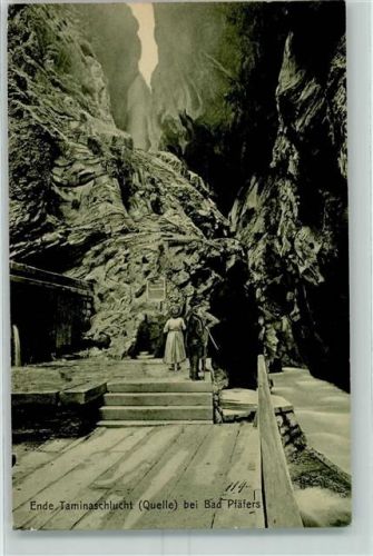 7312 Pfäfers 1911 - Ende Taminaschlucht Quelle bei Bad Pfäfers