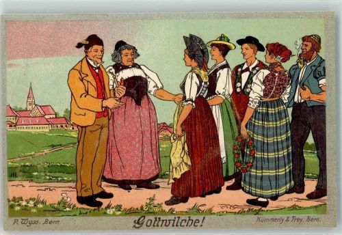 3000 Bern Berne Künstlerkarte Landesausstellung 1914 Nr.1 sign. A.Wyss Ausstellungsstempel