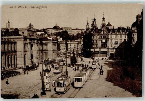 8000 Zürich - Hauptbahnhof Bahnhofplatz Straßenbahn Nr 6