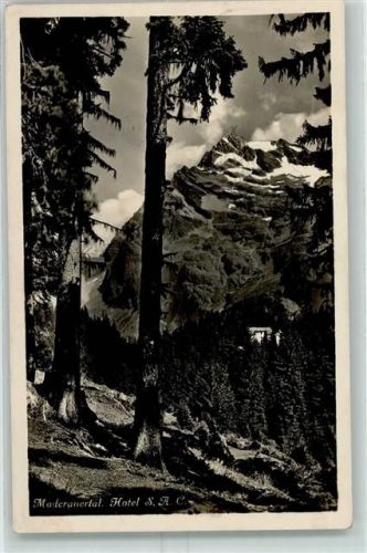Maderanertal 1933 - Hotel S.A.C.
