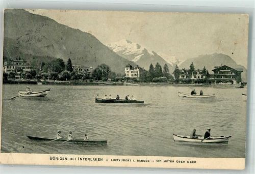 3806 Bönigen b. Interlaken 1921 Foto AK Bahnpost Zug 2712