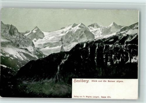 6085 Hasliberg Goldern - Blick auf die Berner Alpen schwarz-weiss